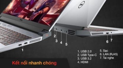 Laptop Dell Gaming G15-5515 (CPU AMD Ryzen 7-5800H/ Ram 8GB/ SSD 512GB NVME/ RTX 3050Ti-4GB/ 15,6 inch FHD)