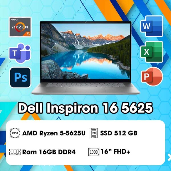 Dell Inspiron 5625 (AMD Ryzen 5-5625U/16GB/512GB/16 Dell Inspiron 5625 (AMD Ryzen 5-5625U/16GB/512GB/16