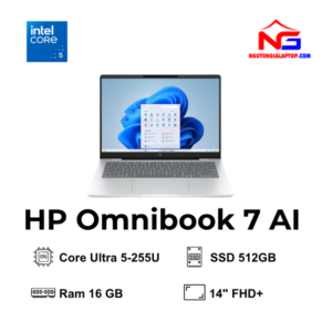 Laptop HP OmniBook 7 AI 14-fr0033TU Ultra 5-225U/AI/16GB/512GB/14"/Win11/HS24/OS365