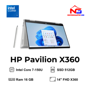 Laptop HP Pavilion X360 14-ek2013TU Core 7 150U | 16GB | 512GB  | 14 inch FHD | Win 11 | Cảm ứng Kèm Bút | Bạc