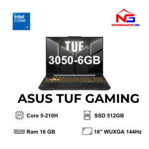 Laptop Asus TUF Gaming F16 FX607VJ-RL034W Core 5-210H/16GB/512GB/16" WUXGA/RTX 3050 6GB/Win11