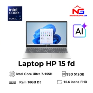 Laptop HP 15 fd (Intel Core Ultra 7 155H | Ram 16GB D5 | Ổ SSD 512GB | Intel Arc | Màn 15.6 inch FHD IPS | Win 11 | Bạc)