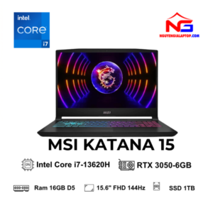 Laptop MSI Gaming Katana 15 B13UDXK - 2077VN (i7 13620H, 16GB, 1TB, RTX 3050 6GB, Full HD 144Hz, Win11)