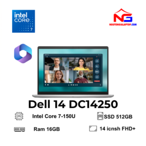 [NEW 100%] Laptop Dell 14 DC14250 Core 7-150U/ Ram 16GB/ Ổ SSD 512GB/ Màn 14 inchs FHD+/ Win 11 + Office Home 2024/ Microsoft 365