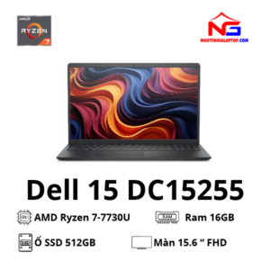 Laptop Dell 15 DC15255 R7-7730U/ Ram 16GB/Ổ SSD 512GB/ Màn 15.6 inch FHD Touch/ Win 11 bản quyền