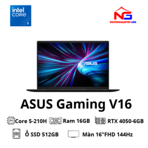 Laptop ASUS Gaming V16 V3607VU-RP343W (Intel Core 5 210H | RTX 4050 6GB | 16 inch WUXGA 144Hz | Ram 16GB | Ổ SSD NVMe 512GB | Win 11 | Đen)