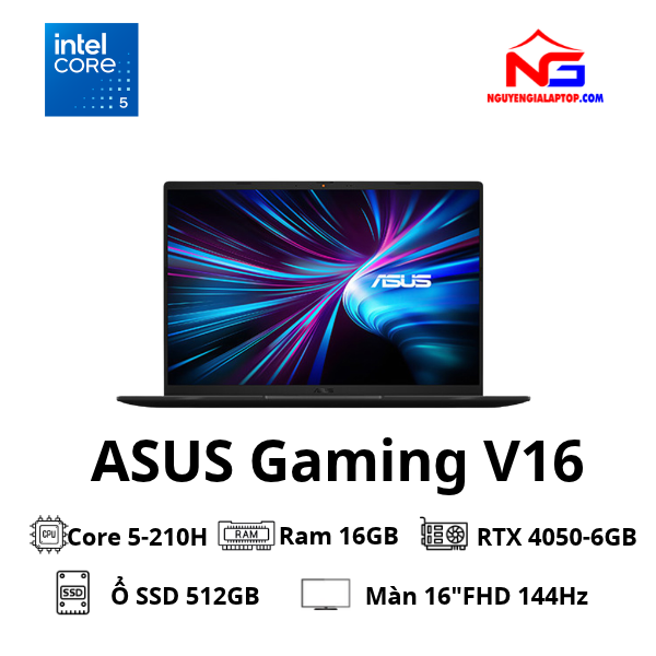 Laptop ASUS Gaming V16 V3607VU-RP343W (Intel Core 5 210H | RTX 4050 6GB ...