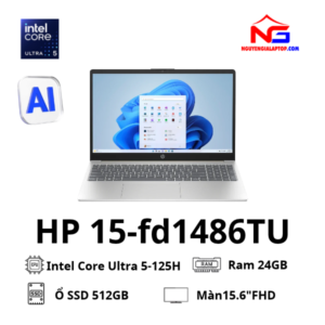 Laptop HP 15 fd1486TU - D0BH3PA (Ultra 5 125H, RAM 24GB, Ổ SSD 512GB, Màn 15.6 inchs Full HD, Win11 vĩnh viễn)